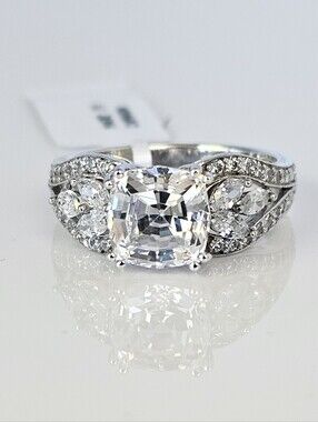 Authentic Designer Diamond Simulant Ring Sterling Silver Size 7!
